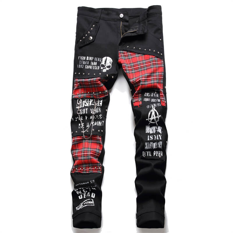 Devil Fashion Black Zipper Chain Gothic Punk Pants for Men -  DarkinCloset.com