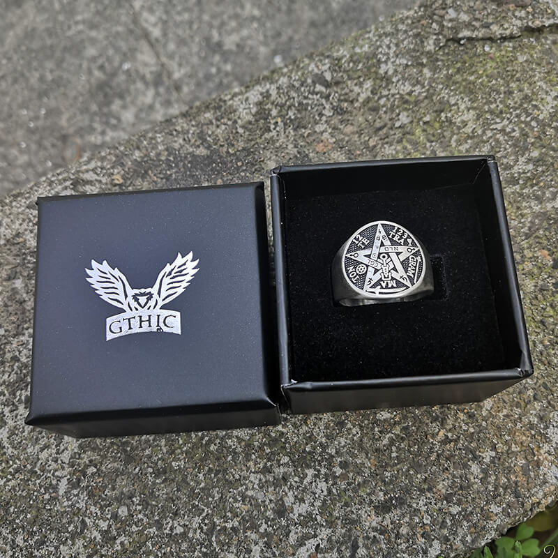 Pentagram Seal Of Solomon Sterling Silver Ring