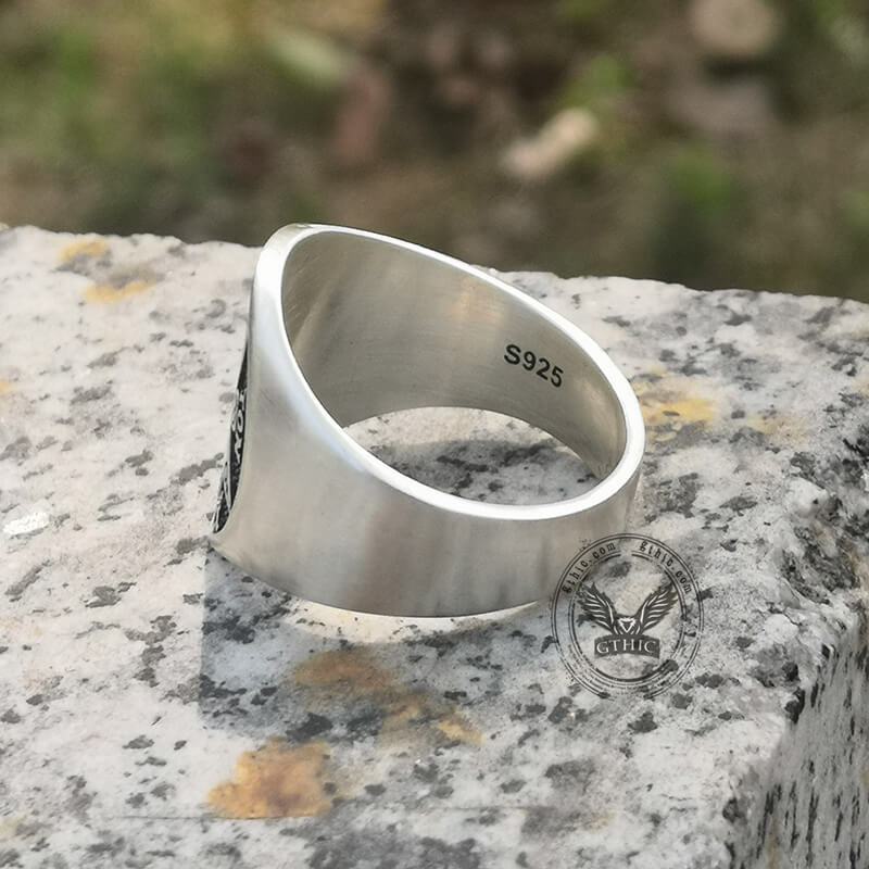 Pentagram Seal Of Solomon Sterling Silver Ring | Gthic.com