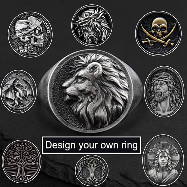 Personalized Custom Round Sterling Silver Ring | Gthic.com