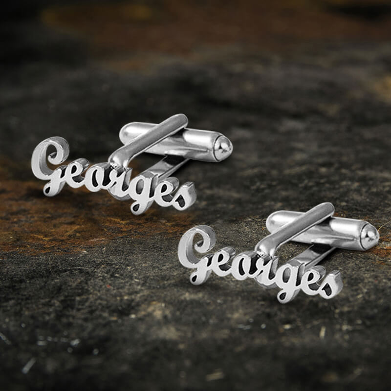 Personalized Stainless Steel Name Cufflinks | Gthic.com.