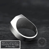 Personalized Sterling Silver Polished Octagon Ring