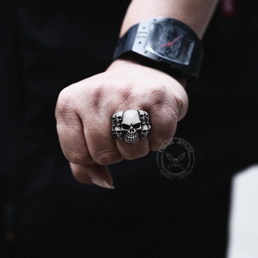 Phantom Stainless Steel Skull Ring | Gthic.com