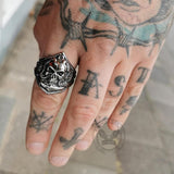 Pirate Anchor Stainless Steel Skull Ring | Gthic.com