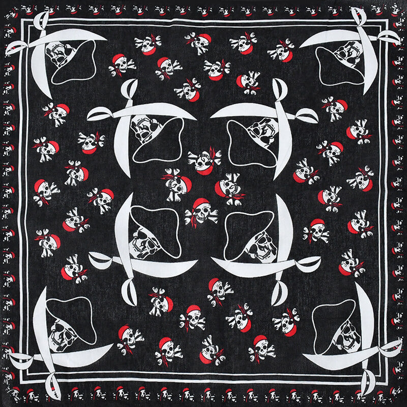 Pirate Crossbone Skull Cotton Square Scarf | Gthic.com