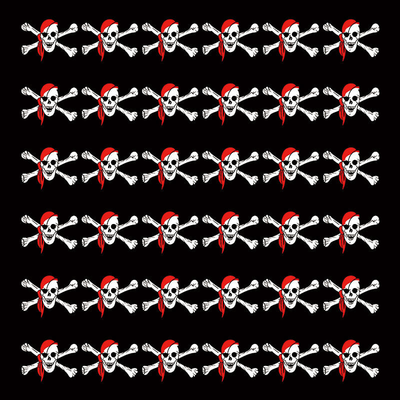 Pirate Crossbone Skull Cotton Square Scarf | Gthic.com