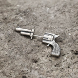 Pistol Sterling Silver Stud Earrings