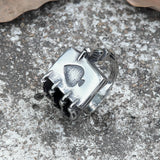 Playing Card Stainless Steel Skull Ring 03 | Gthic.com