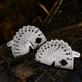Poker Card Brass Cufflinks 01 | Gthic.com