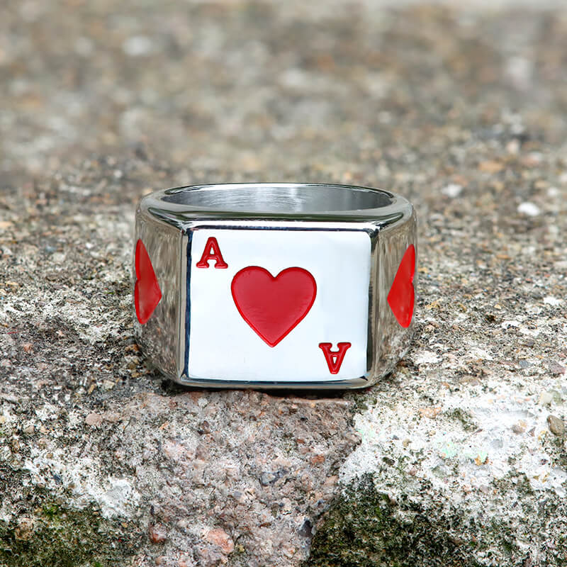 Poker Card Stainless Steel Ring | Gthic.com