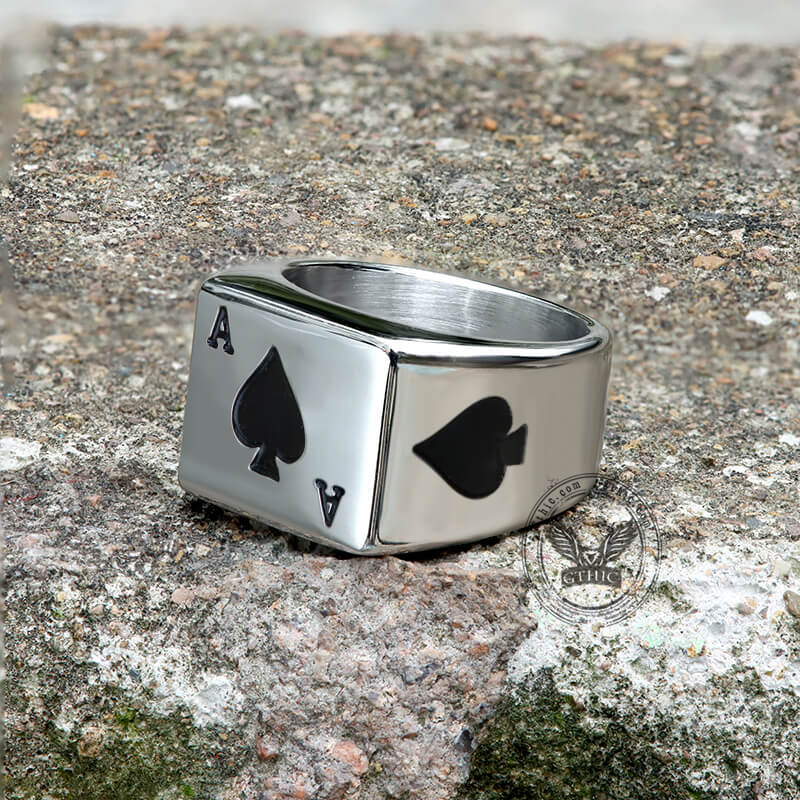 Poker Card Stainless Steel Ring | Gthic.com