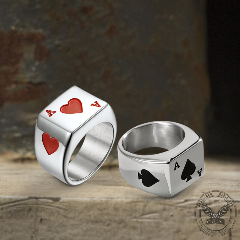 Poker Card Stainless Steel Ring | Gthic.com