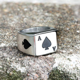 Poker Card Stainless Steel Ring | Gthic.com