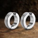 Polished Two-tone Stainless Steel Ear Cuffs