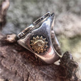 Trident of Poseidon Sterling Silver Petrine Cross Ring