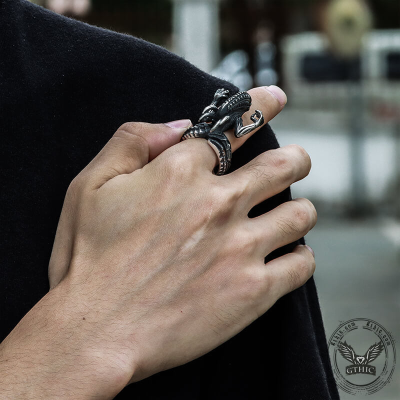 Predator Stainless Steel Skull Ring