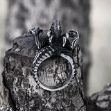 Predator Stainless Steel Skull Ring | Gthic.com