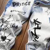 Prince Letter Print Cotton Pants | Gthic.com