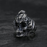 Pumpkin Skull Sterling Silver Brass Ring | Gthic.com