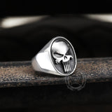 Punisher Stainless Steel Skull Ring | Gthic.com