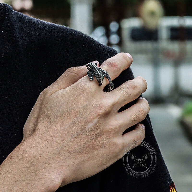 Punk Alien Stainless Steel Predator Ring