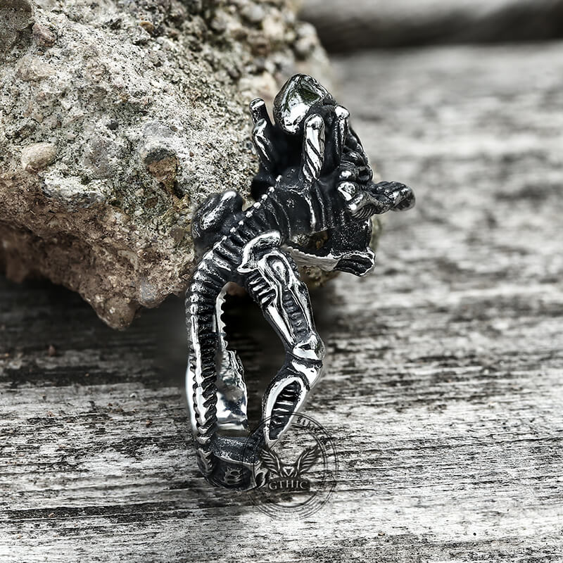 Punk Alien Stainless Steel Predator Ring 05 | Gthic.com