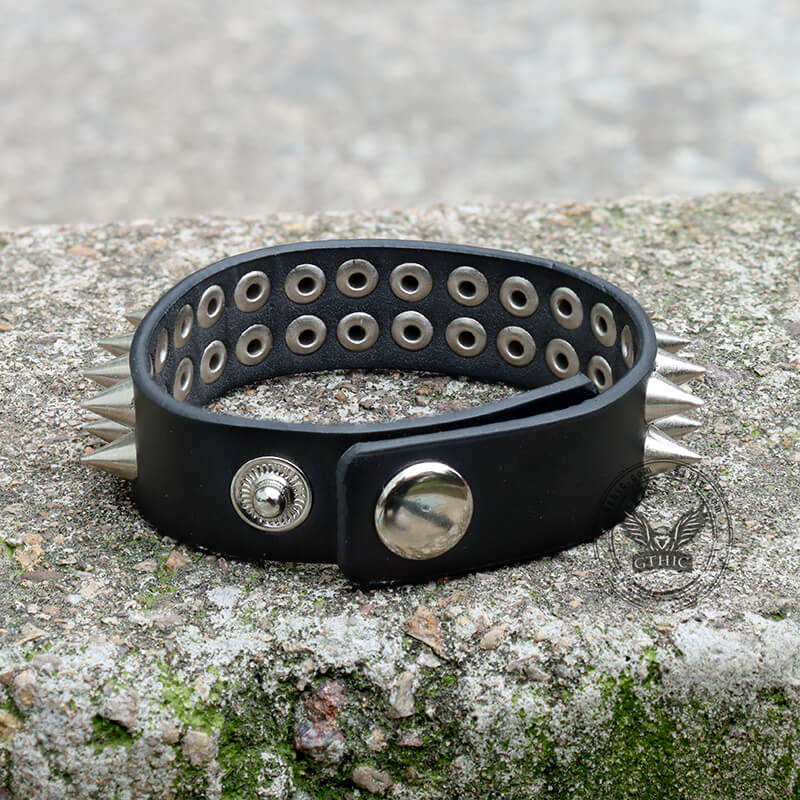 Punk Alloy Leather Spiked Bracelets