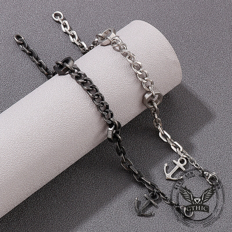 Punk Anchor Stainless Steel Chain Marine Bracelet | Gthic.com