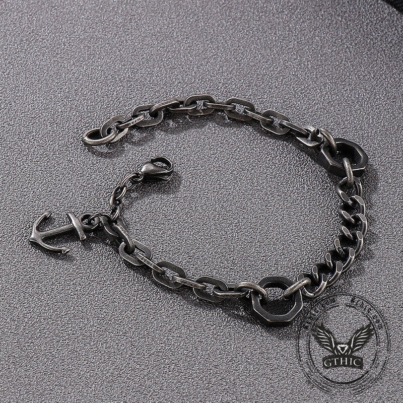 Punk Anchor Stainless Steel Chain Marine Bracelet | Gthic.com