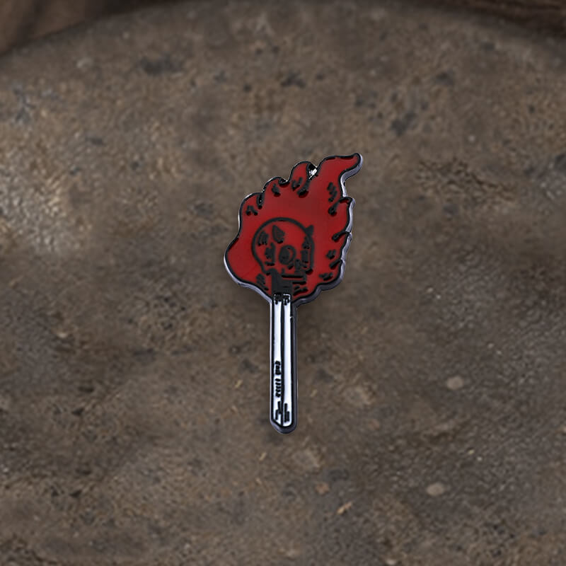 Punk Burning Skull Alloy Brooch | Gthic.com