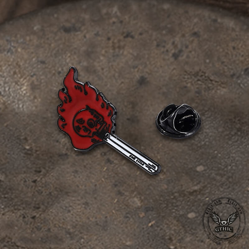 Punk Burning Skull Alloy Brooch | Gthic.com