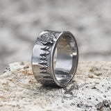 Howling Lone Wolf Stainless Steel Ring06 | Gthic.com