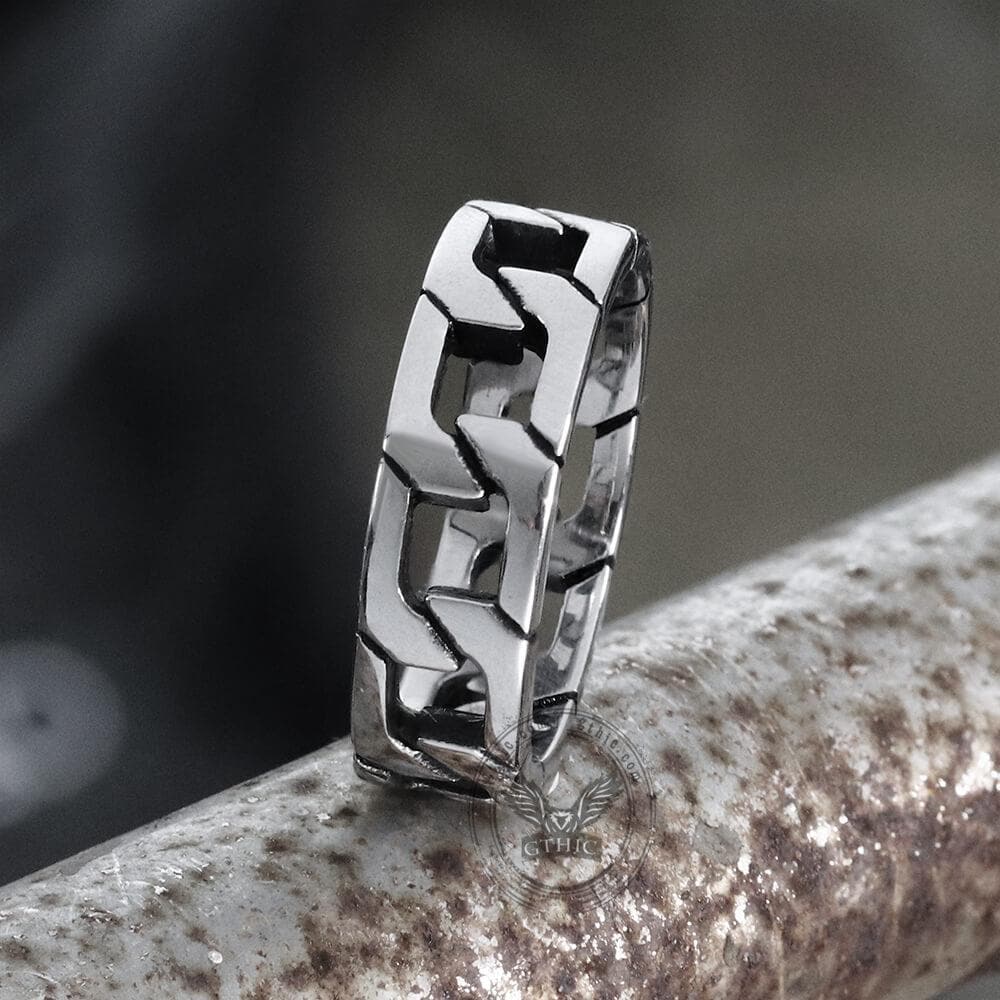 Punk Cuban Chain Stainless Steel Ring
