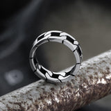 Punk Cuban Chain Stainless Steel Ring03 | Gthic.com