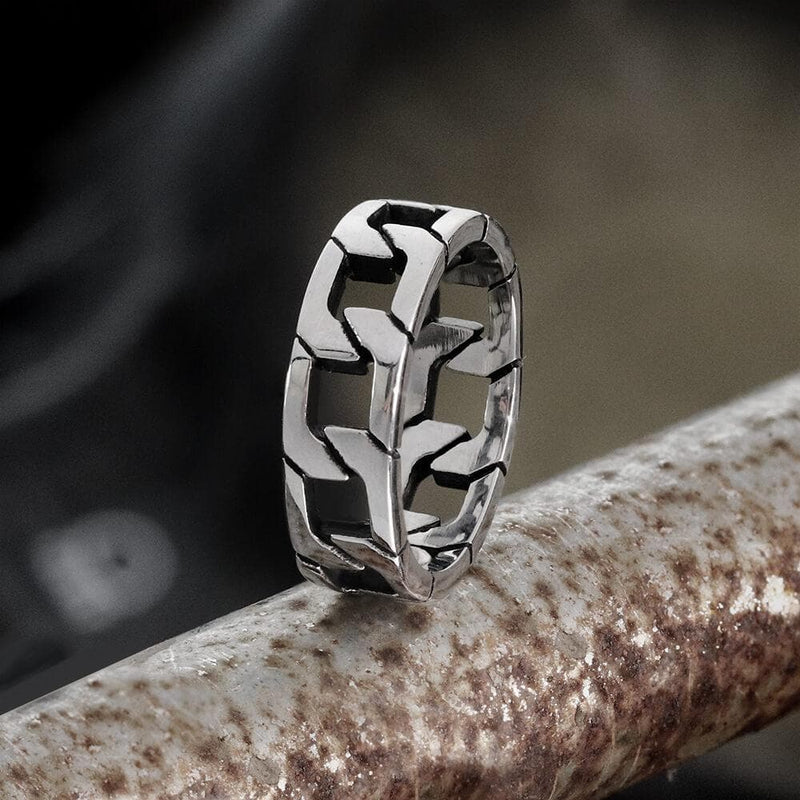 Punk Cuban Chain Stainless Steel Ring01 | Gthic.com