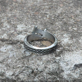 Punk Curved Sword Stainless Steel Ring01 | Gthic.com