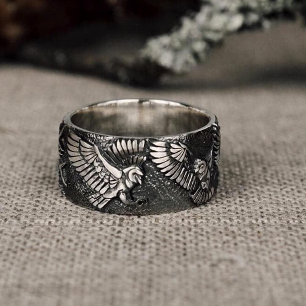 Retro Eagles Branch Brass Ring | Gthic.com