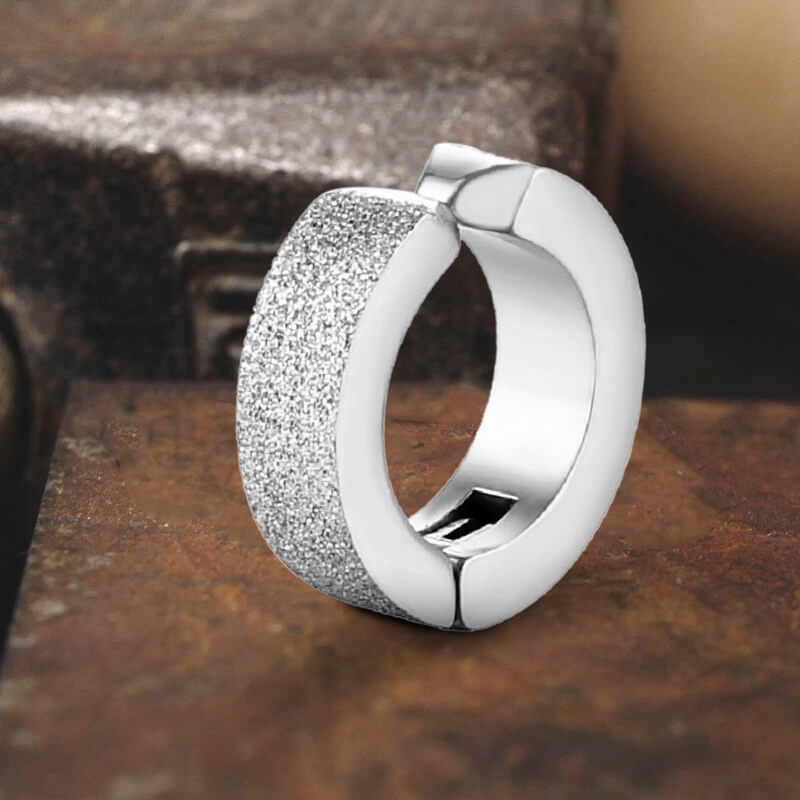 Punk Frosted Stainless Steel Hoop Ear Cuffs | Gthic.com