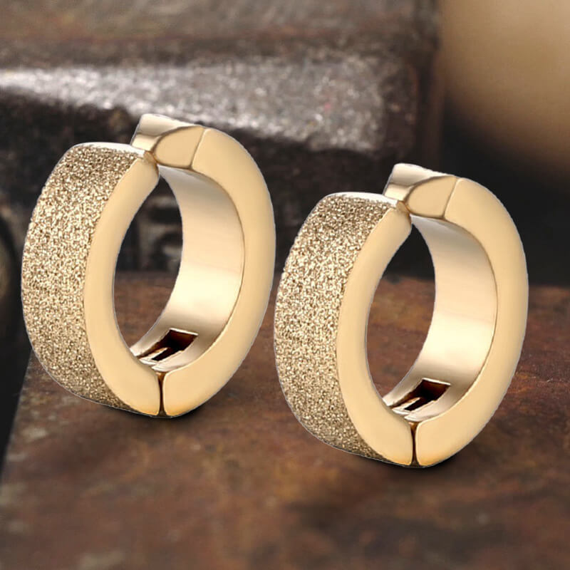 Punk Frosted Stainless Steel Hoop Ear Cuffs | Gthic.com