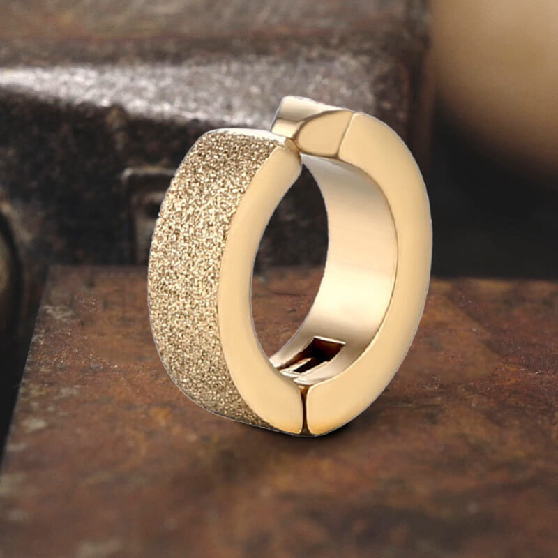 Punk Frosted Stainless Steel Hoop Ear Cuffs | Gthic.com