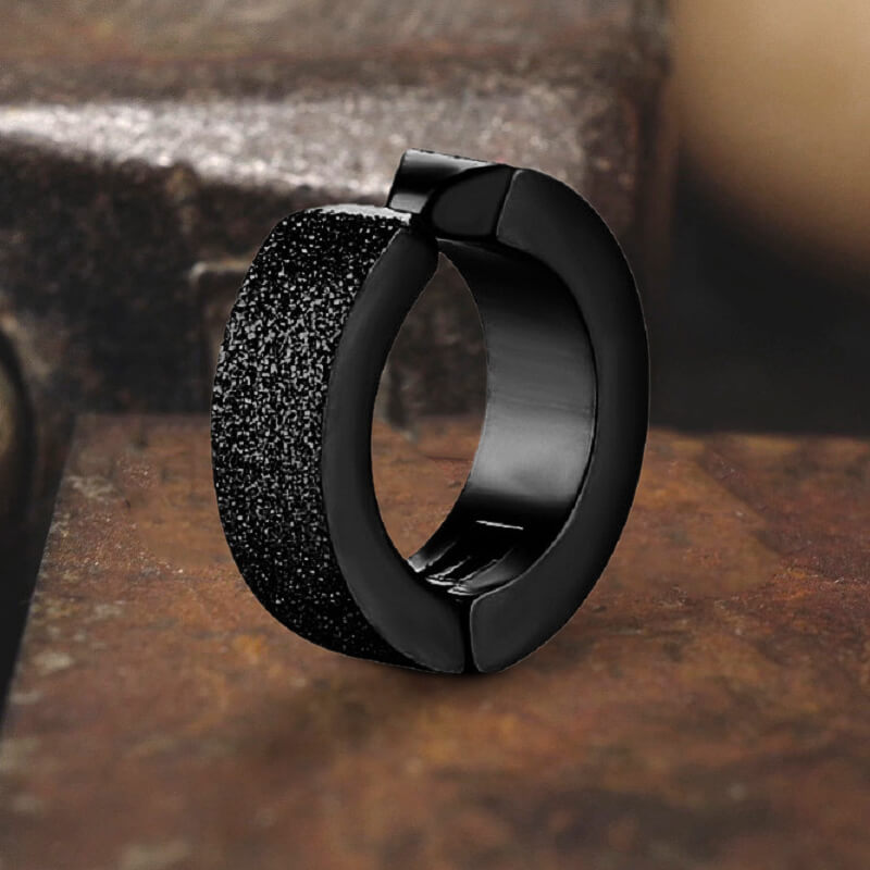 Punk Frosted Stainless Steel Hoop Ear Cuffs | Gthic.com