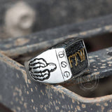Punk FTW Letters Stainless Steel Biker Ring