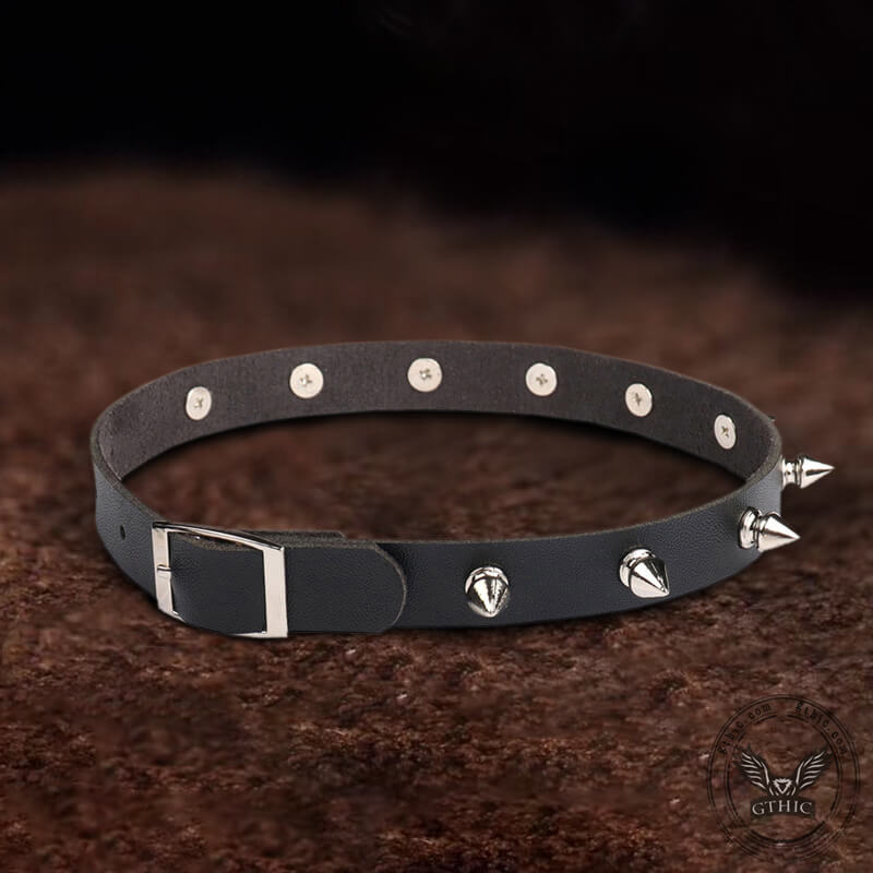 Punk Leather Alloy Gothic Choker Necklace | Gthic.com