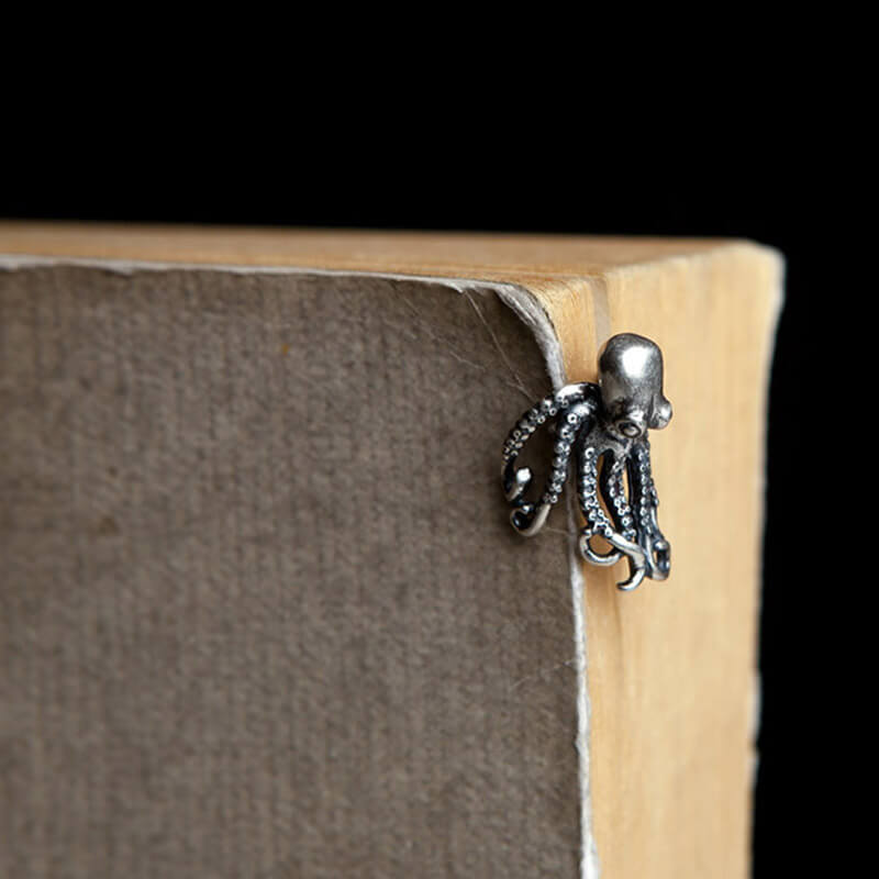 Punk Octopus Sterling Silver Ear Cuff | Gthic.com