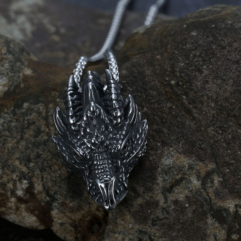Silver Dragon Pure Tin Necklace