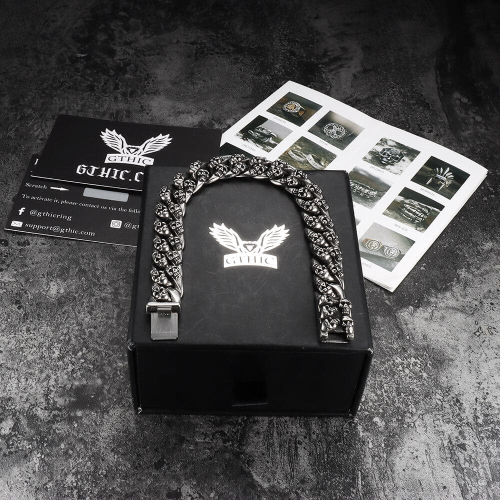 Punk-Totenkopf-Edelstahlarmband