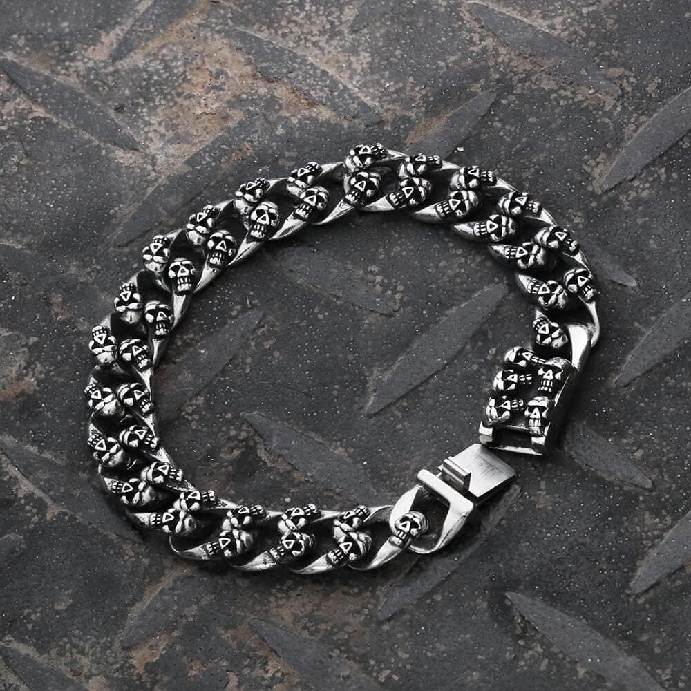 Punk Skull Stainless Steel Bracelet 01 | Gthic.com