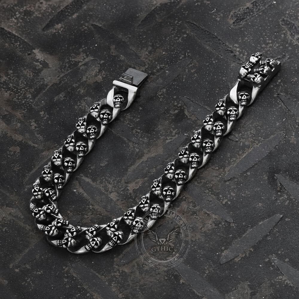 Punk Skull Stainless Steel Bracelet 04 | Gthic.com