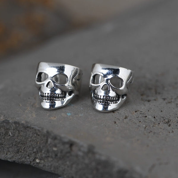 Punk Skull Sterling Silver Ear Cuffs | Gthic.com