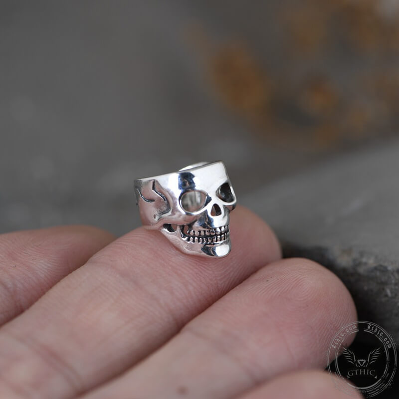 Punk Skull Sterling Silver Ear Cuffs | Gthic.com